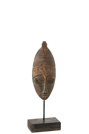 Figurina Head Ethnic, Plastic/Fibre sintetice, Maro, 20.5x12.5x52.5 cm [1]