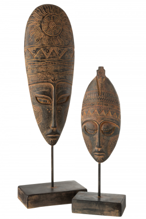 Figurina Head Long Ethnic, Plastic/Fibre sintetice, Maro, 27.5x16x86 cm [1]