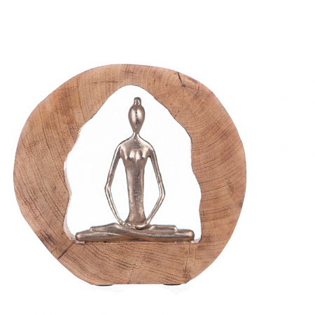 SALE % - Figurina HEALTH, lemn/aluminiu, 27X28.5X5 cm