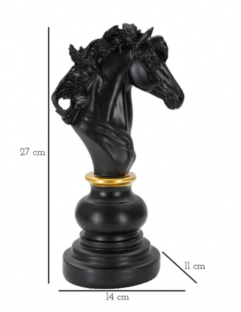 Figurina Horse, Rasina, Negru/Auriu, 27x14x11 cm [8]