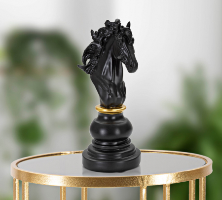 Figurina Horse, Rasina, Negru/Auriu, 27x14x11 cm [7]