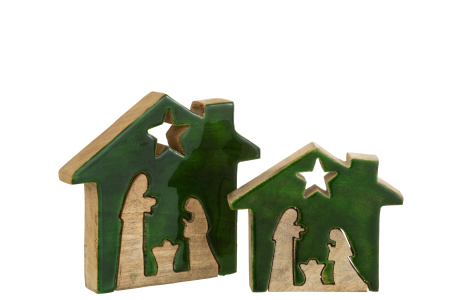 Figurină, House Lemn Verde/Natur L [2]