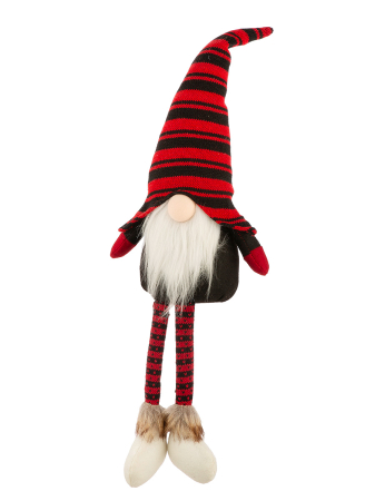 CRACIUN - Figurina, Imp, „Bärti”, cu dungi, Material textil, rosu, PU 6, L. 11 cm, L. 16,5 cm, H 35 cm
