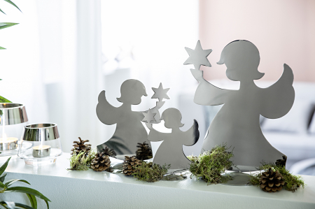 SALE % - Figurina inger Holyworker, Otel inoxidabil, Argintiu, 5x10x9 cm