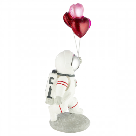 Figurină, Inimă, Rășină sintetică, alb, argintiu, PU 2, L. 15 cm, l. 15 cm, H 39 cm [3]