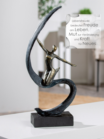 SALE % - Figurina joie de vivre, compozit, negru, 18x43x9 cm