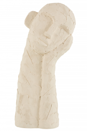 Modern - Figurina Leaning, Ciment, Alb, 19x15x40 cm