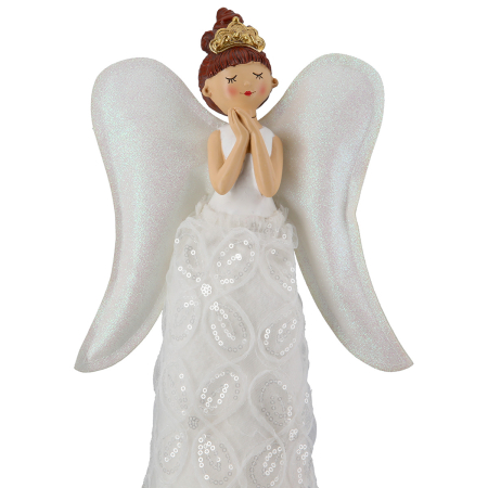 Figurina (LED), ingeri, „Eleni”, Rasina, alb, PU 2, L. 12 cm, L. 21 cm, H 46 cm [1]