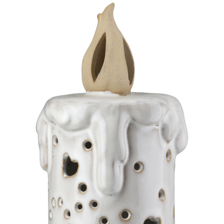 Figurina (LED), Lumanare, „Nanto”, Motiv stea, Portelan, gri, PU 4, H 19,5 cm, A. 9 cm [1]