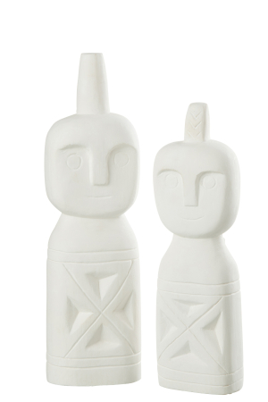 Tribal - Figurina, Lemn, Alb , 11x7.5x41.5