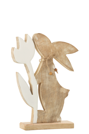 SALE % - Figurina, Lemn, Alb , 27x20x5