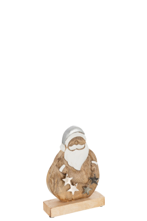 Mos Craciun - Figurina, Lemn, Natural, 14x4.5x21