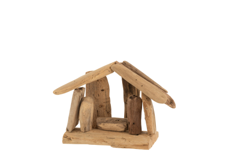 Craciun - Figurina, Lemn, Natural, 15x13x12 cm