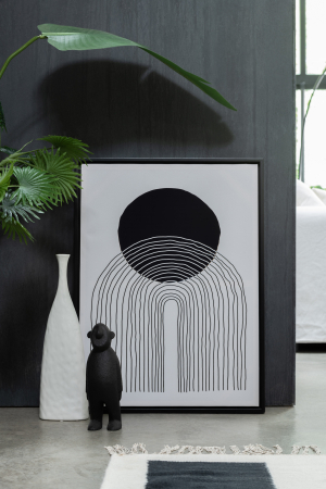 Figurina, Lemn, Negru, 12x12x30 [1]
