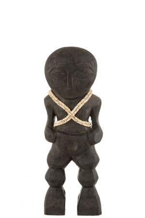 Tribal - Figurina Takwimu din lemn de mango negru, S