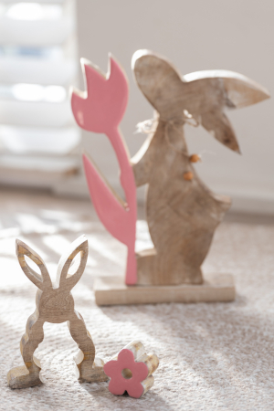 SALE % - Figurina, Lemn, Roz, 27x20x5