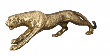 Figurina leopard, rasina, auriu, 80x20 cm [1]