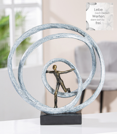 SALE % - Figurina Liberation, compozit, argintiu, 38x35x13 cm