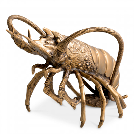 Figurină Lobster, finisaj din alamă cu aspect vintage , Dims: W. 23.5 | D. 24 | H. 18  (CM)