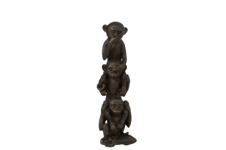 IN STOC - Figurina maimuta, Compozit, Maro, 10x9x32 cm