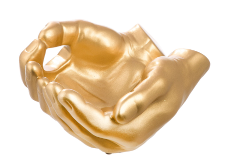 Figurina maini, ceramica, auriu, 27x13x23 cm [2]