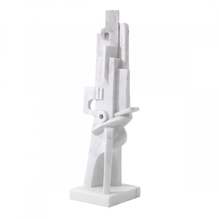 SALE % - Figurină marmură albă Atticus, Dims: L. 24 | W. 26 | H. 91  (CM)