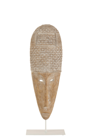 SALE % - Figurina Mask On Foot, Rasina, Natural, 23.5x12x64.5 cm