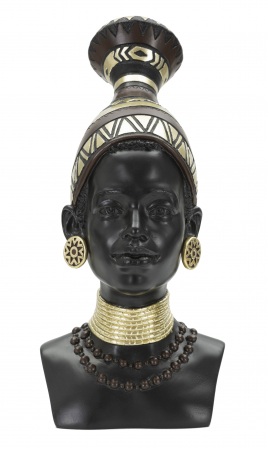 Tribal - Figurina Massai Woman Tribe, Rasina, Multicolor, 38.5x23x19 cm