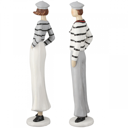 Figurină, Matrose, cu dungi, Rășină sintetică, crem, gri, PU 4, 2 asortate, L. 7 cm, l. 7 cm, H 30 cm [1]
