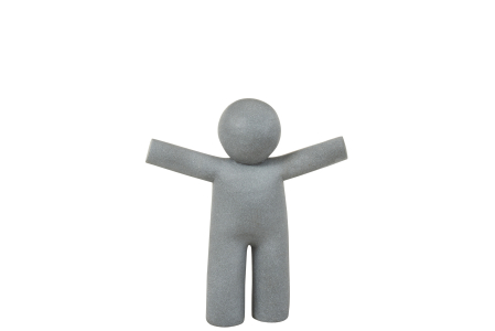 Modern - Figurina Maurice, Compozit, Gri, 53x16x59 cm