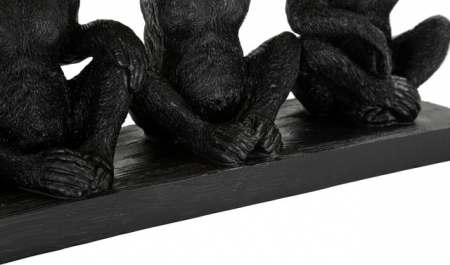 Figurina Monkey, Rasina, Negru/Auriu, 20x43x15.7 cm [5]