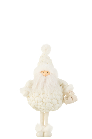 SALE % - Figurină, Mos Crăciun, textil Alb S