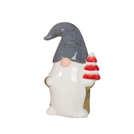Figurina, Mos Craciun, „Verdo”, motiv brad de Craciun, ceramica, maro, verde, PU 4, 2 asortate, L. 8 cm, l. 12 cm, H 18 cm [1]
