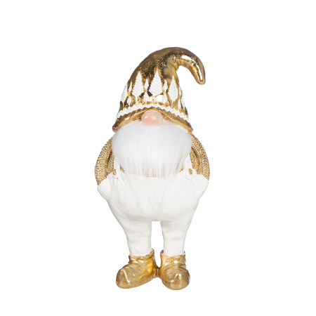 Figurina, Mos Craciun, „Zip”, Material textil, crem, auriu, PU 4, 2 asortate, L. 9 cm, l. 12 cm, H 24 cm [2]