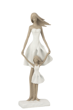 SALE % - Figurina Mother And Daughter, Rasina, Alb, 15.5x10x45 cm
