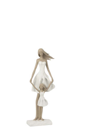 Figurina Mother And Daughter S, Rasina, Alb/Bej, 12x7.5x32.5 cm [1]