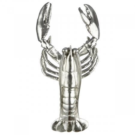 Figurină, Obiect de perete, Homar, Rășină sintetică, argintie, PU 2, L. 8 cm, L. 15 cm, H 31 cm [1]