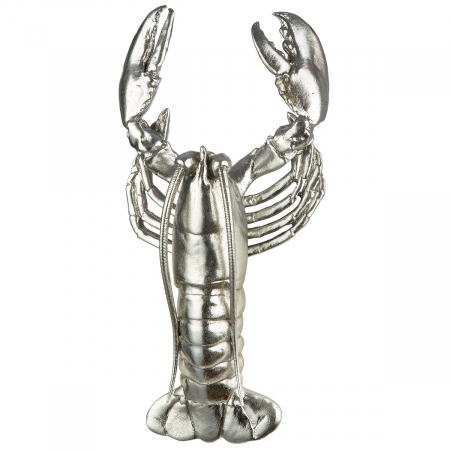 Figurină, Obiect de perete, Homar, Rășină sintetică, argintie, PU 2, L. 8 cm, L. 15 cm, H 31 cm [3]