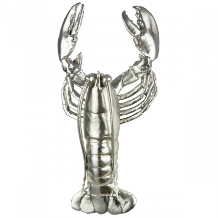 Animale - Figurină, Obiect de perete, Homar, Rășină sintetică, argintie, PU 2, L. 8 cm, L. 15 cm, H 31 cm