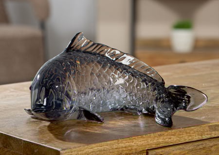 SALE % - Figurină, Obiect de perete, Pește, Gris, Acrilic, gri, PU 2, L. 13 cm, L. 20 cm, H. 11 cm
