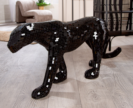 Figurină, Pantera, Black Disco, Fibră de sticlă, Oglindă de sticlă, negru, PU 1, L. 27 cm, L. 116 cm, H. 50 cm [2]