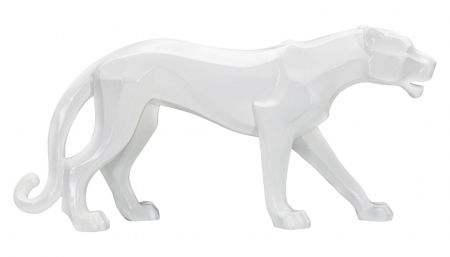 SALE % - Figurina Panther, Rasina, Alb, 32.5x70x18 cm