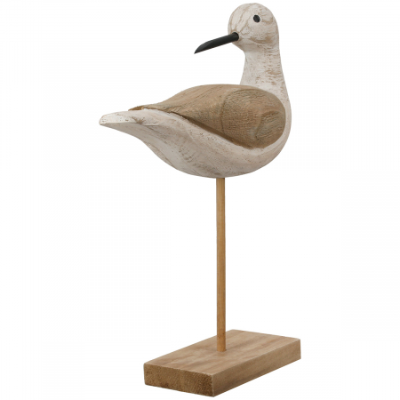 Figurină, Pasăre, Lemn, alb, PU 2, L. 8 cm, L. 24 cm, H 31 cm [2]