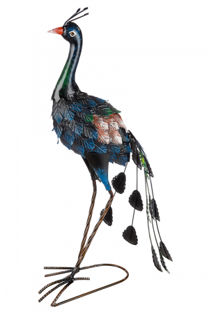 Figurina Peacock, Metal, Multicolor, 24x57x16 cm [3]