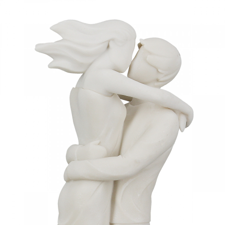 Figurină, Pereche, Cuplu în vânt, Polirășină, albă, PU 1, L. 10 cm, L. 14 cm, H. 30,5 cm [2]