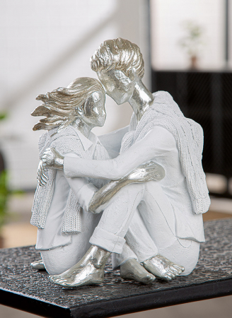 Figurină, Pereche, Rășină sintetică, alb, PU 2, L. 15 cm, L. 20 cm, H 23 cm [4]