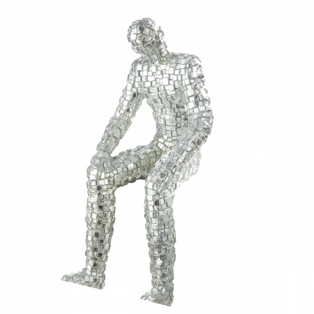 Modern - Figurina, Persoană, Cutii, Polirășină, argintiu, PU 2, L. 17 cm, L. 15 cm, H. 35 cm