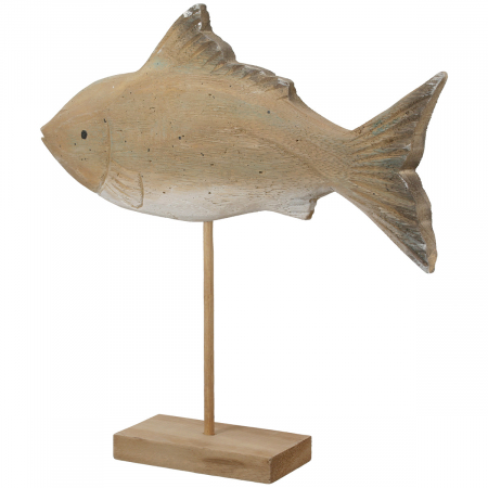 Figurină, Pește, Lemn, culori naturale, PU 2, L. 8 cm, L. 39 cm, H 34 cm [1]