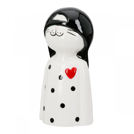 Figurină, Pisică, Cappy, Porțelan, alb, PU 6, 2 buc. asortate, L. 5 cm, L. 5,5 cm, H. 12 cm [1]
