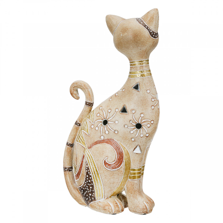 Figurină, Pisică, Kimba, Polirășină, maro deschis, PU 2, L. 8 cm, L. 14 cm, H. 27 cm [1]